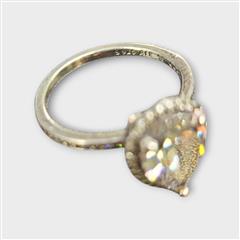 PANDORA Sterling Silver Sparkling Teardrop Halo Ring Size 7.5